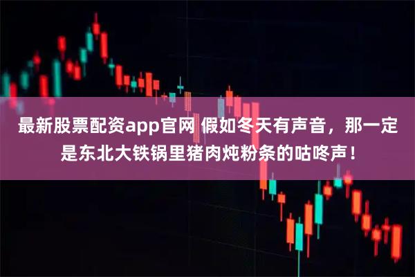 最新股票配资app官网 假如冬天有声音，那一定是东北大铁锅里猪肉炖粉条的咕咚声！
